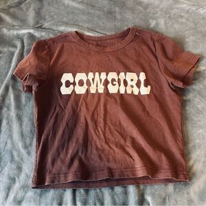 Cowgirl brown crop top size M